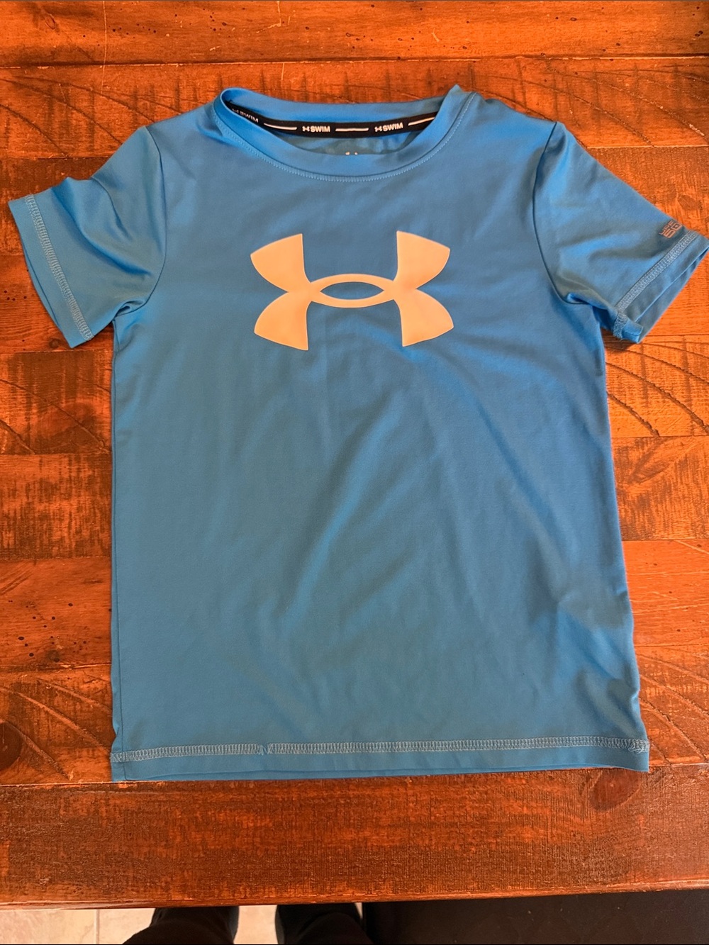 Under Armour Bright Blue Tee with White Logo - Kids Short Sleeve